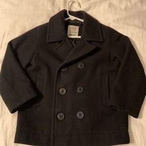 Old Navy Kids Black Wool Blend Pea Coat Size 5